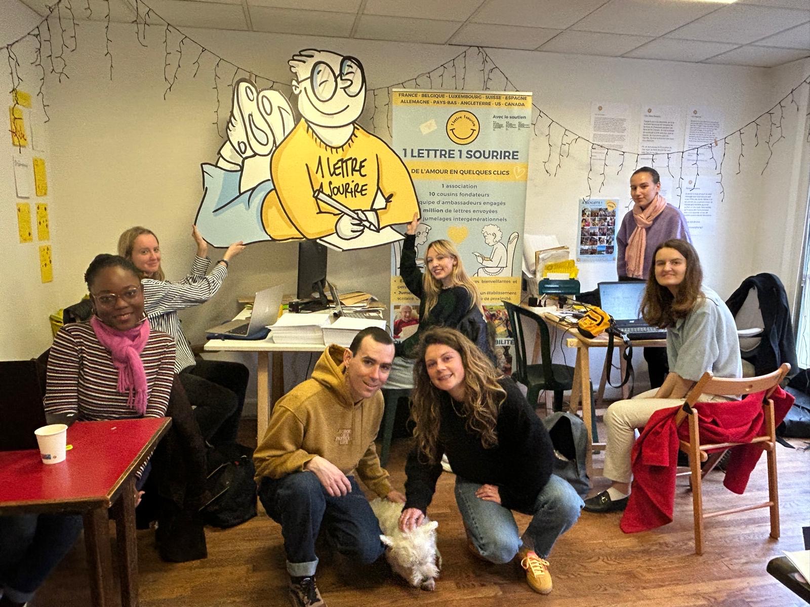 Illustration murale réalisée pour l'association 1 Lettre 1 Sourire